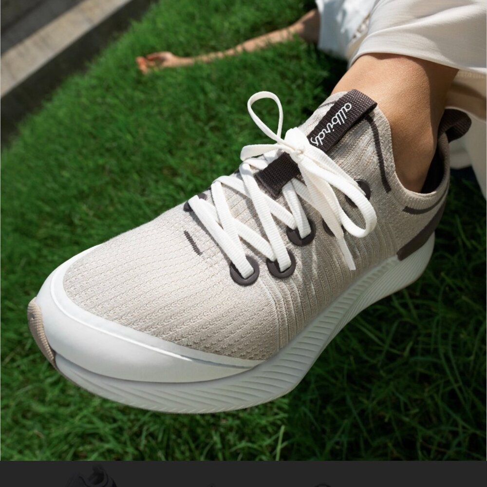 allbirds Women’s Athletic Sneakers in Beige and White